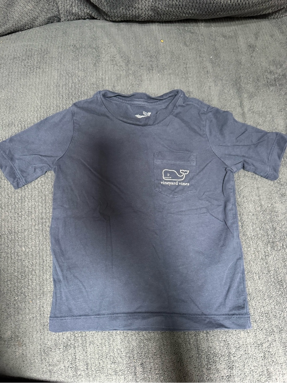 Vineyard Vines Kids Navy Pocket Tee with Whale Logo